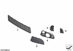 51117903894 - Vehicle Trim: Grill, Air Intake, Center for BMW: 528i, 528iX, 535d, 535dX, 535i, 535iX, 550i, 550iX, Hybrid 5 Image image