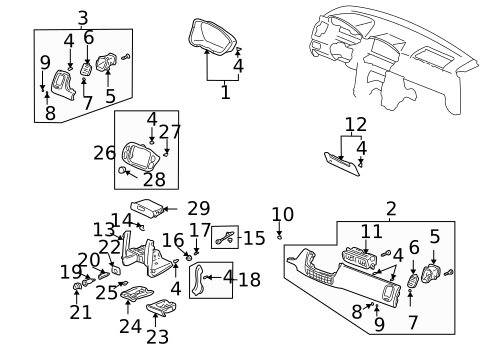 Instrument Panel Components for 2004 Honda Pilot #0
