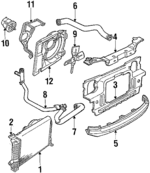 E83Z16139A - Cooling System: Upper Tie Bar for Ford: Tempo | Mercury: Topaz Image