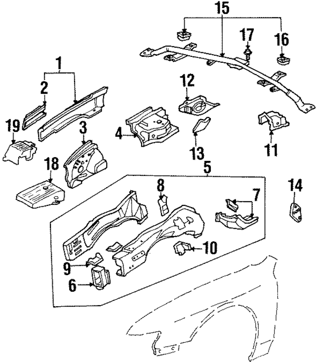 60831SS8A00ZZ - Body: Trans Mount Bracket for Acura Image