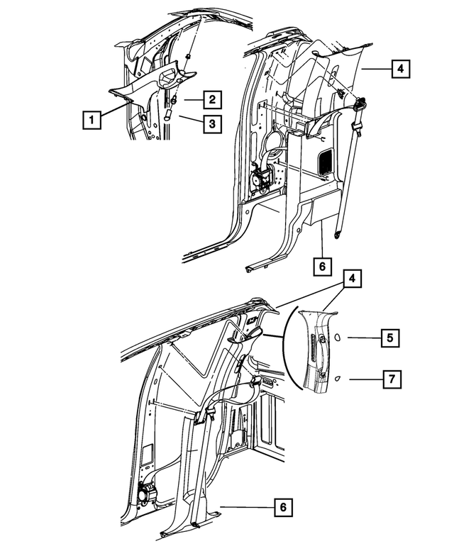 1DX57DK2AB - Interior Trim: B Pillar Lower Trim Panel, Left for Mopar Image