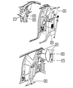 1KQ85BD1AA - Interior Trim: B Pillar Upper Trim Panel, Left for Ram: 3500 Image