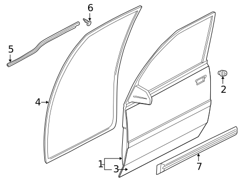 Exterior Trim - Front Door for 2004 Suzuki Vitara #0