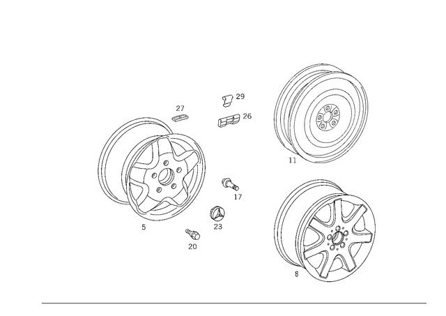 1634011802 - Wheels: Disc Wheel for Mercedes-Benz: ML55 AMG Image image