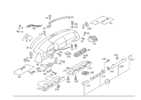 Detachable Components, Instrument Panel for 1992 Mercedes-Benz 500 SEL #2