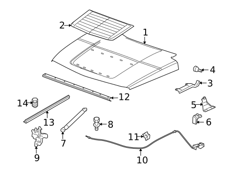 Hood & Components for 2010 Hummer H3T #0