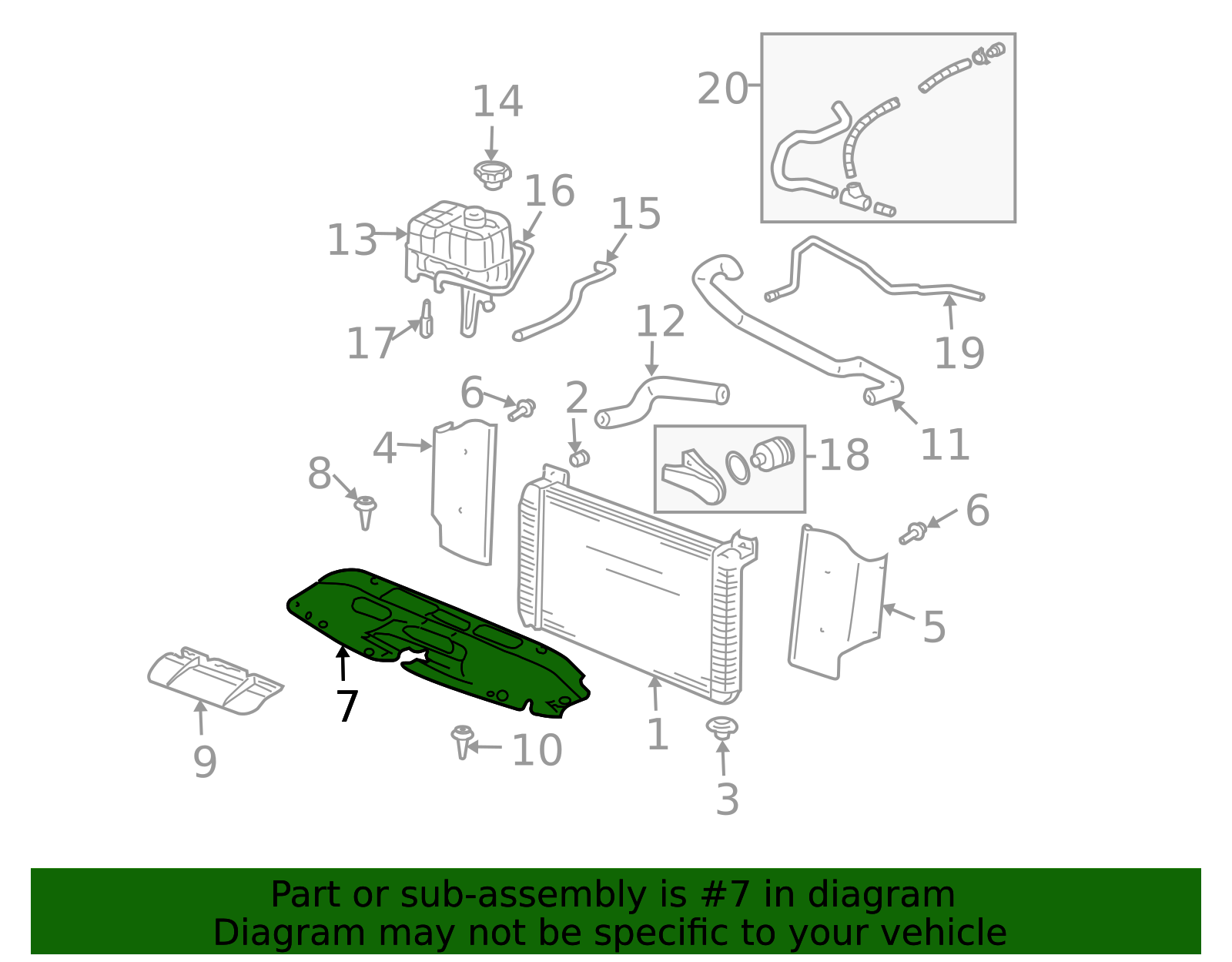 2003-2007 Chevrolet Slverado Radator Upper Ar Baffle COVER new OEM