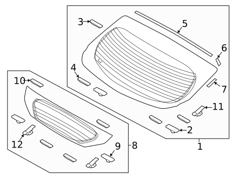 Glass - Lift Gate for 2020 Hyundai Ioniq #0