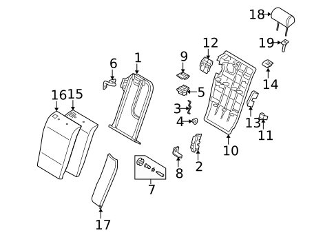 Rear Seat Components for 2010 BMW X3 #1