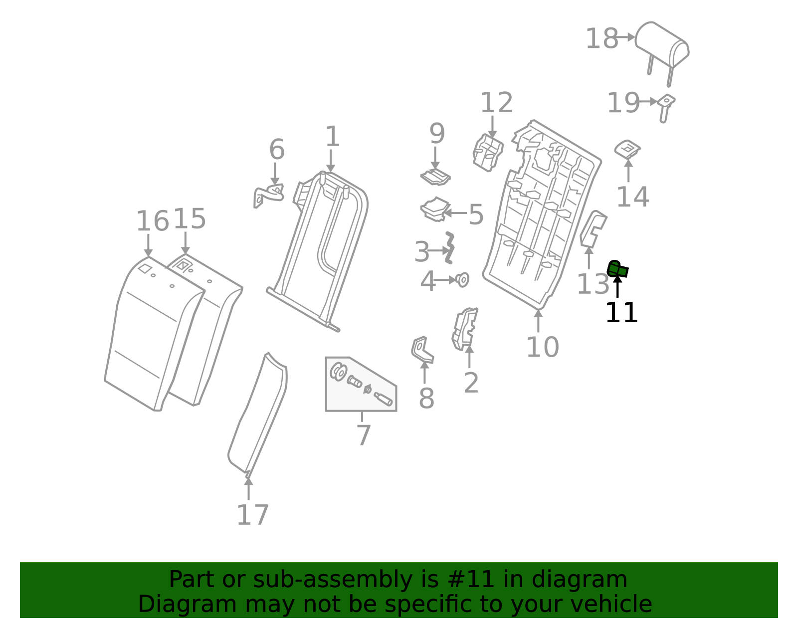 Genuine BMW 52-20-7-027-582 | Seat Back Panel Clip | FREE Shipping on ...