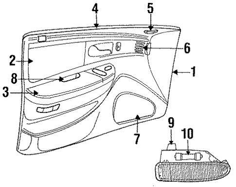 Interior Trim - Front Door for 1994 Dodge Intrepid #0