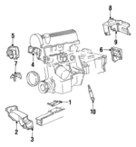 4668333AB - Engine: Mount for Chrysler: LeBaron, Town &amp; Country | Dodge: Caravan, Daytona, Grand Caravan, Shadow, Spirit Image