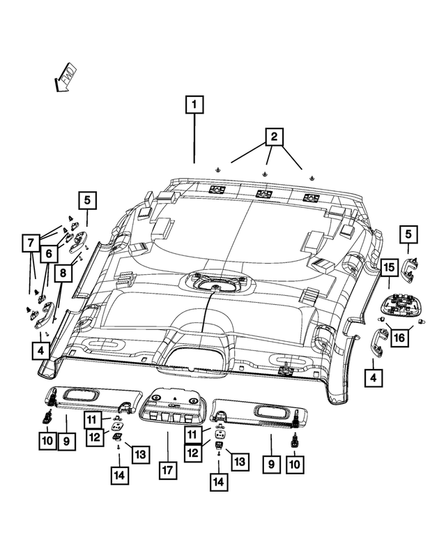 1VW50HDAAA - Interior Trim: Grab Handle Cover, Left for Mopar Image