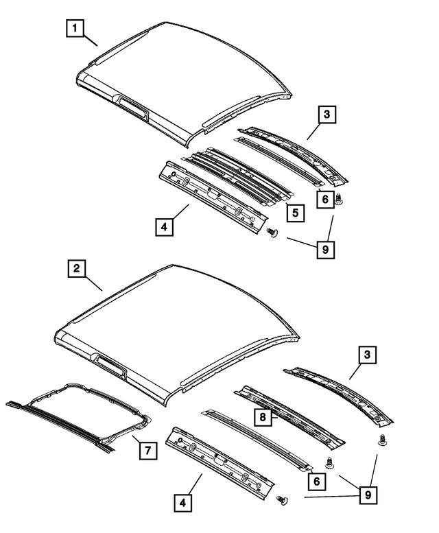 68072149AD - Body Sheet Metal Except Doors: Roof Panel for Mopar Image