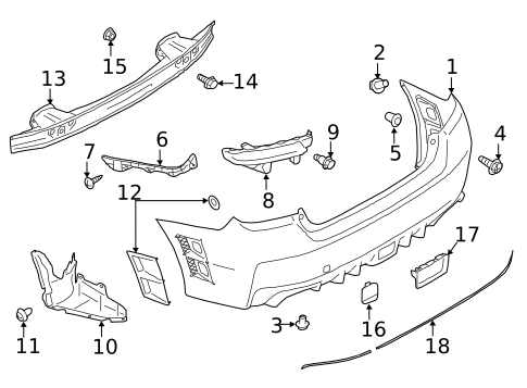 Bumper & Components - Rear for 2018 Subaru WRX STI #0