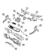 68134625AA - Body Sheet Metal Except Doors: Cowl Grille Cover for Ram: ProMaster 1500, ProMaster 2500, ProMaster 3500, ProMaster EV Image