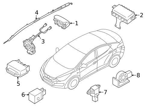 Air Bag Components for 2014 Hyundai Elantra Coupe #0