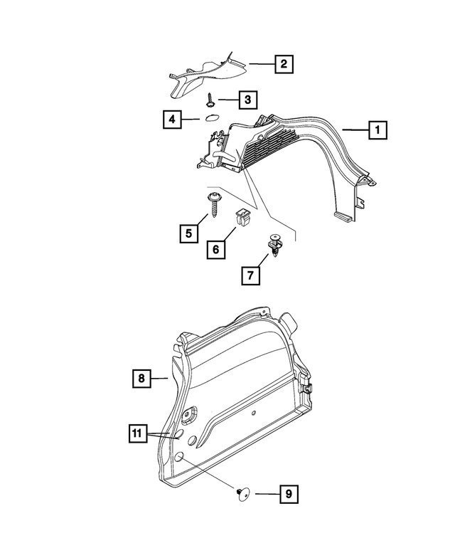 6AQ78U1YAA - : Quarter Trim Panel, Right for Mopar Image