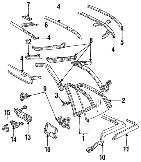 Folding Top Hardware for 1993 Cadillac Allante #0