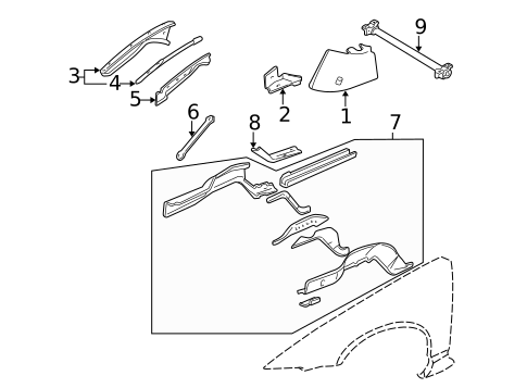 Structural Components & Rails for 2004 Buick Regal #0
