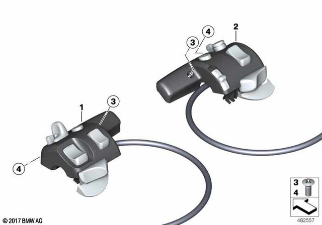 61317709731 - : Combin Switch, Left For Cruise Control for BMW-Motorrad Image