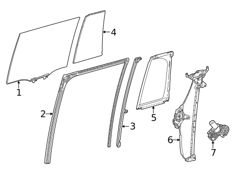 Glass - Rear Door for 2025 Lexus LX700h #1