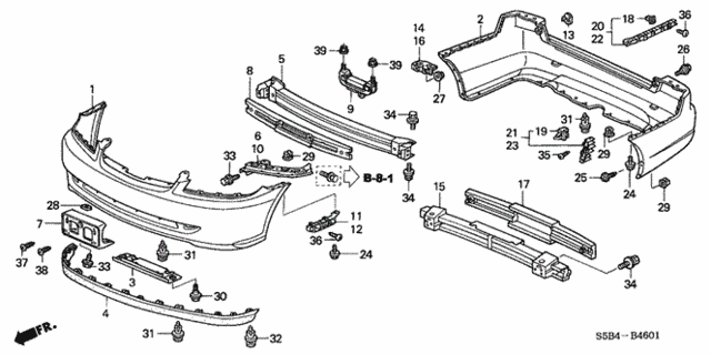 Bumpers ('04-'05) for 2005 Honda Civic #0