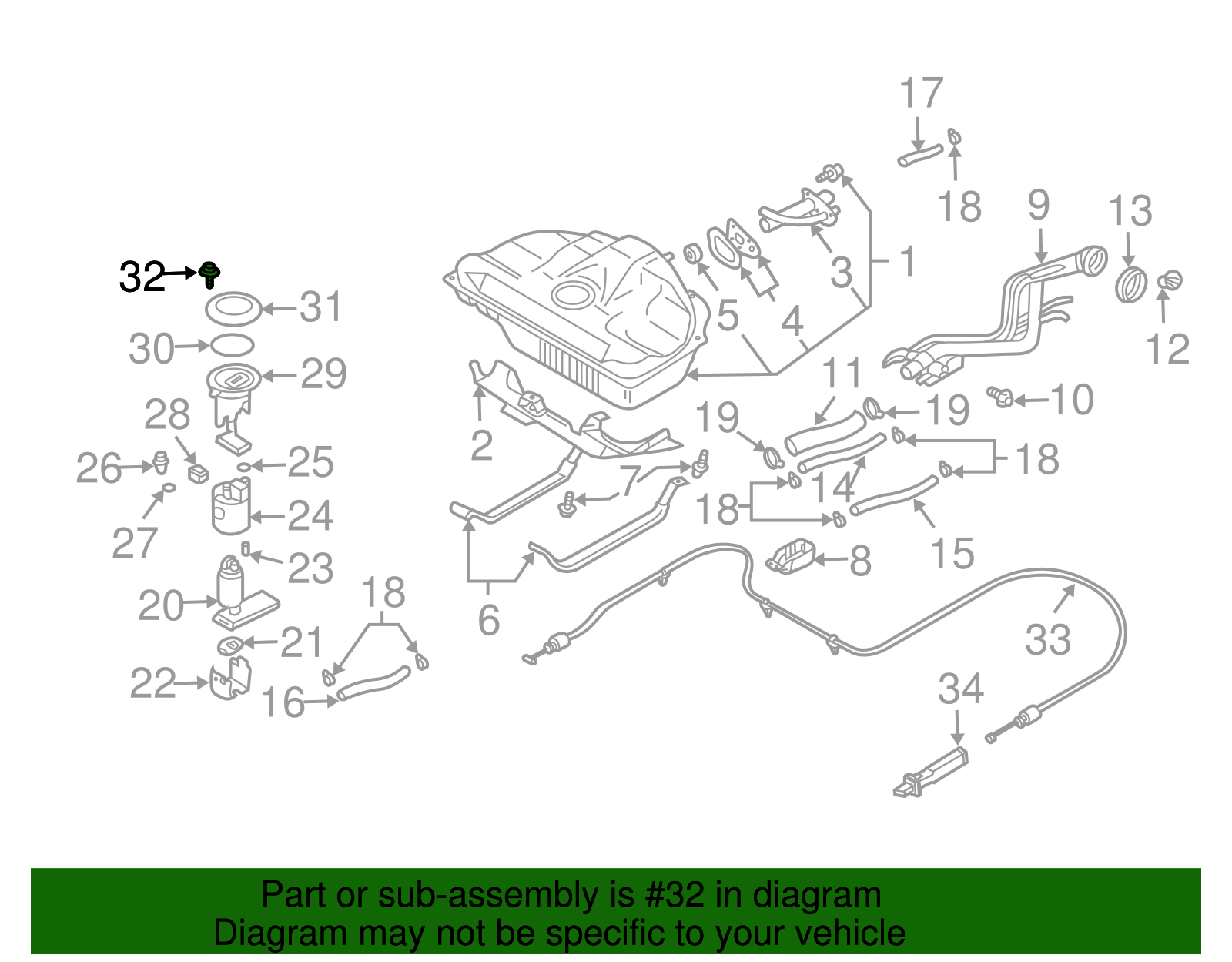 1999-2006 Nissan Sending Unit Screw 01436-01821 | Parts for