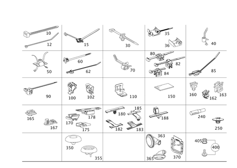 Cable Ties, Cable Fastening Parts and Grommets for 2013 Mercedes-Benz C250 #0