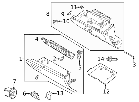 Glove Box for 2019 Volvo XC40 #1