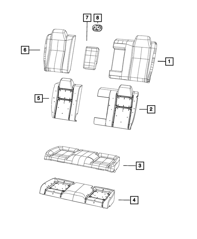 5XG89LA8AA - Interior Trim: Rear Seat Back Cover for Mopar Image image