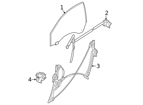 Glass - Front Door for 2022 BMW M440i xDrive Gran Coupe #0