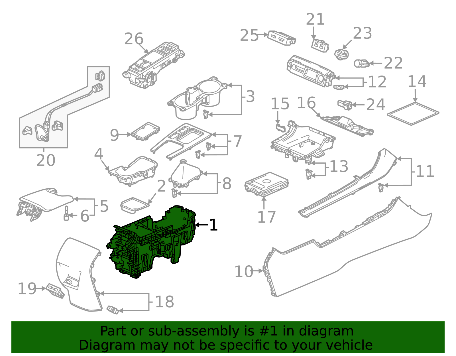 83433-T43-J31ZA - Center Console 2023-2025 Honda Civic | Toronto