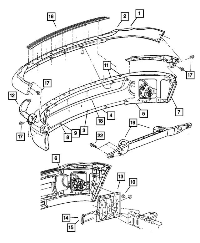 5073001AF - Frames and Bumpers: Front Fascia for Mopar Image
