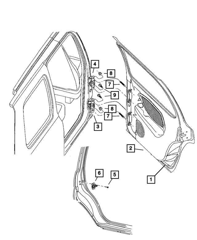 55362170AF - Doors, Door Mirrors and Related Parts: Rear Door, Right for Mopar Image