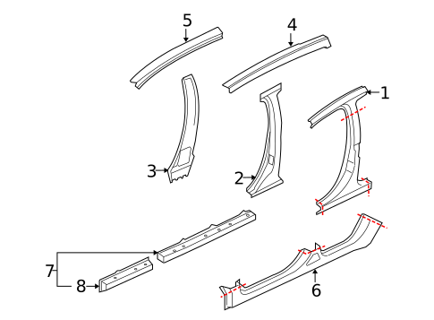 Center Pillar & Rocker for 2007 Mitsubishi Outlander #0
