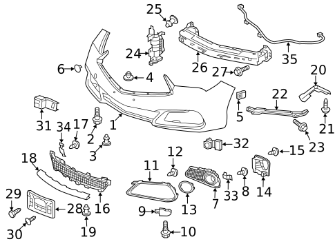 Bumper & Components - Front for 2018 Acura TLX #0