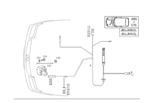 Brake Pad Wear Indicator, Abs, Asd and Electronic Traction System for 1990 Mercedes-Benz 300SL #0