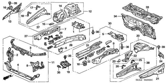 Front Bulkhead - Dashboard for 2004 Acura TSX #0