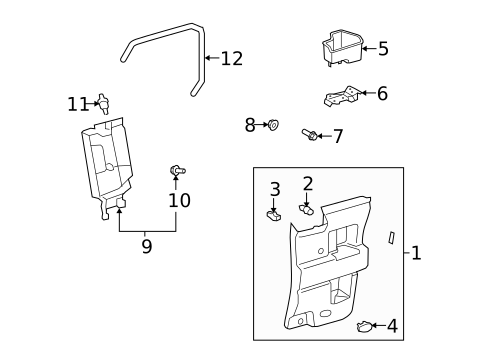 Interior Trim - Rear Door for 2008 Toyota FJ Cruiser #0