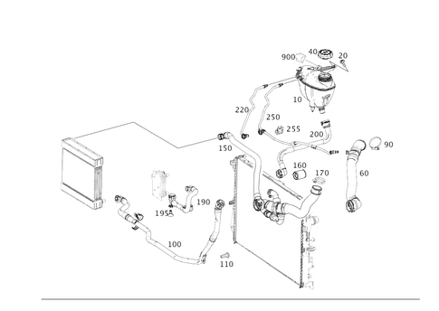 Expansion Tank, Mounting and Hoses for 2017 Mercedes-Benz S65 AMG #0