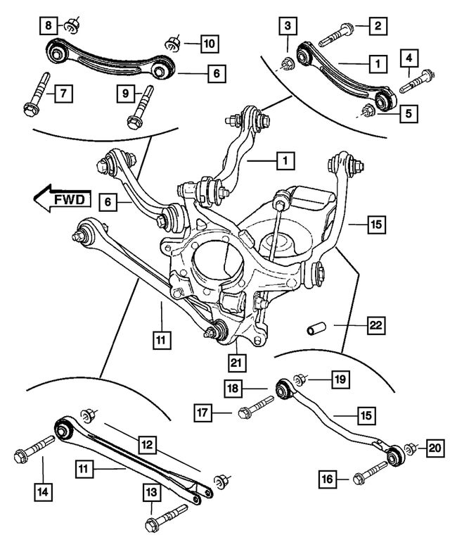 4782537AB - Rear Suspension: Camber Link Assembly, Left for Chrysler: 300 | Dodge: Challenger, Charger, Magnum Image