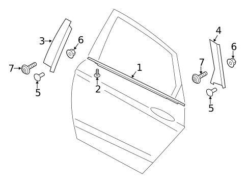 Exterior Trim - Rear Door for 2017 Ford Fusion #0
