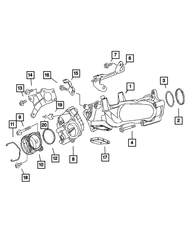 68054565AA - : Intake Throttle Flange for Mopar Image
