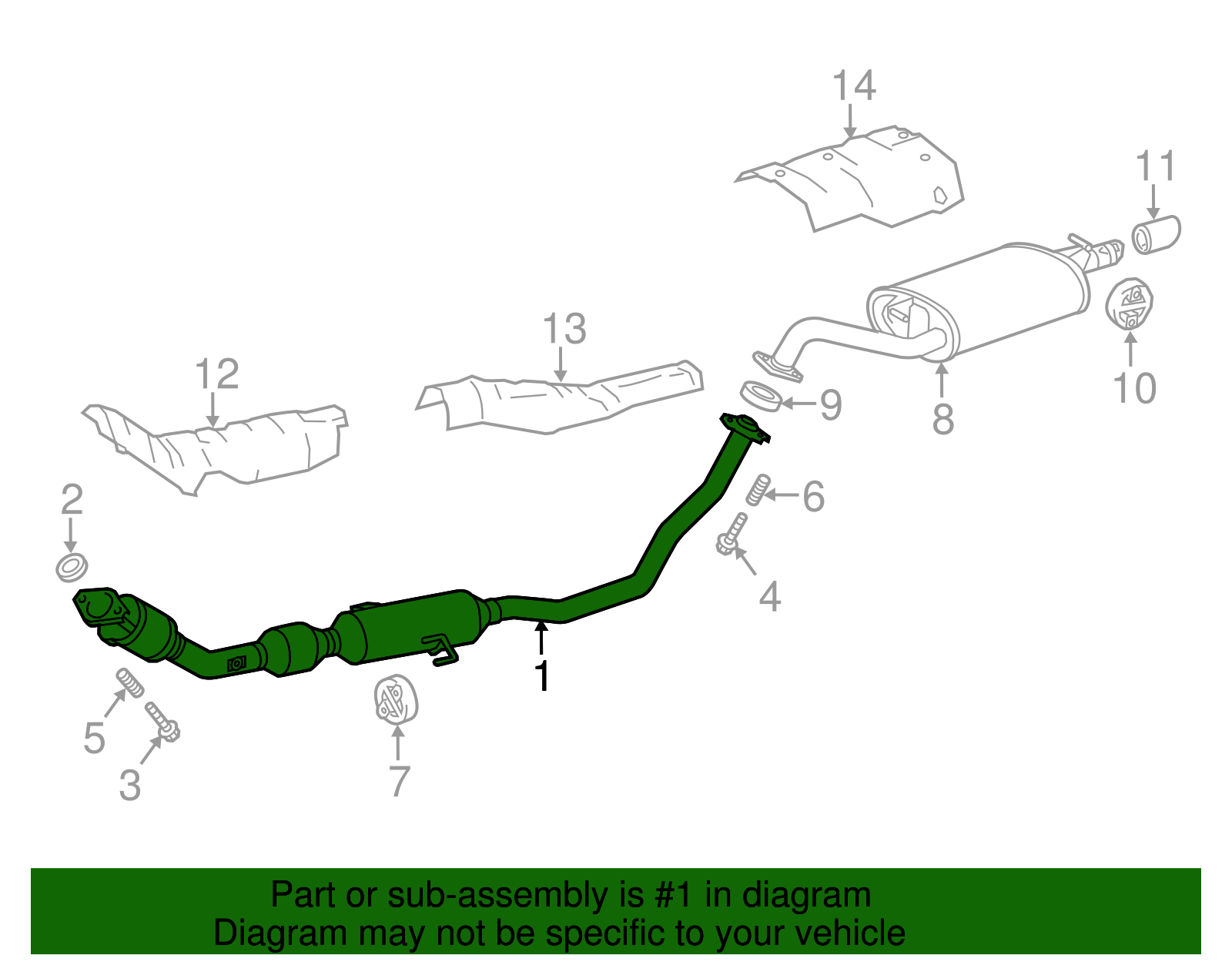 17410-0T551 - Converter & Pipe 2014-2019 Toyota Corolla