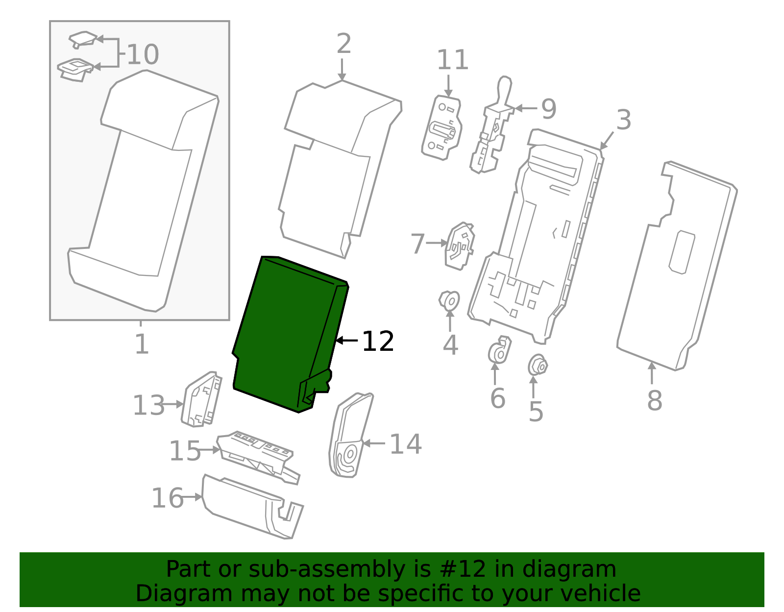2018-2020 Buick Armrest 39119865 | QuirkParts