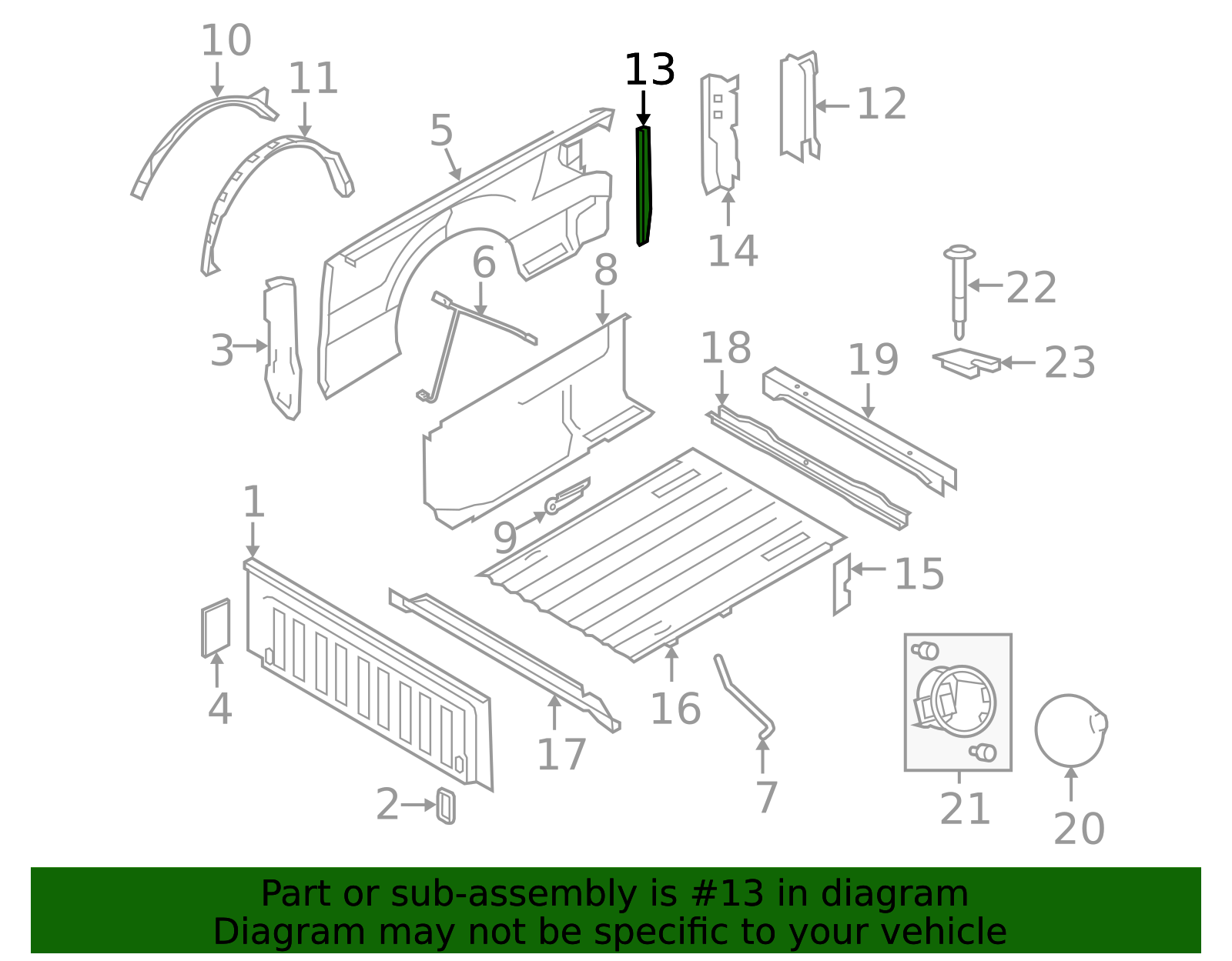 9l3z9941023a - Ford Truck Bed Panel Brace | Levittown Ford Parts