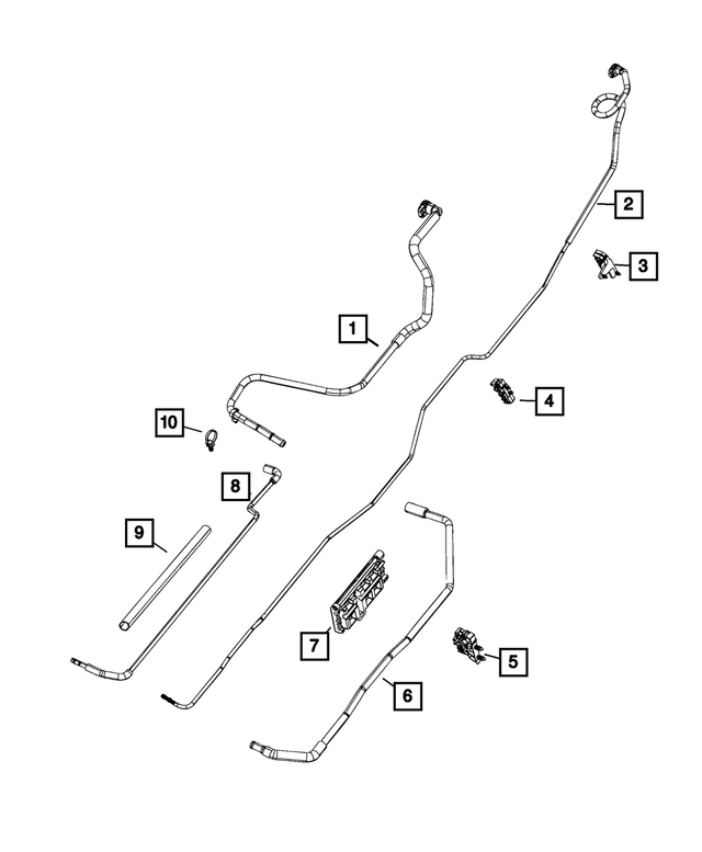 68533827AA - Fuel and Accelerator Pedal: Fuel Vapor Tube for Mopar Image