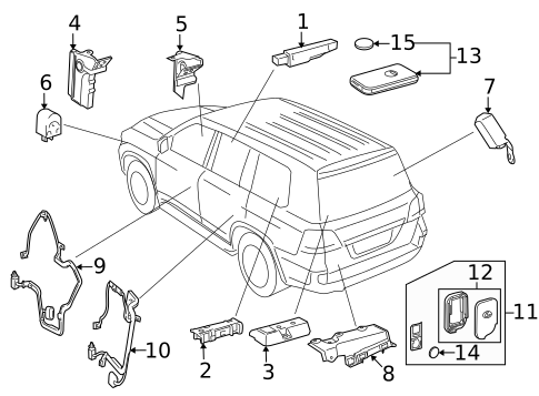 Keyless Entry Components for 2013 Lexus LX570 #0