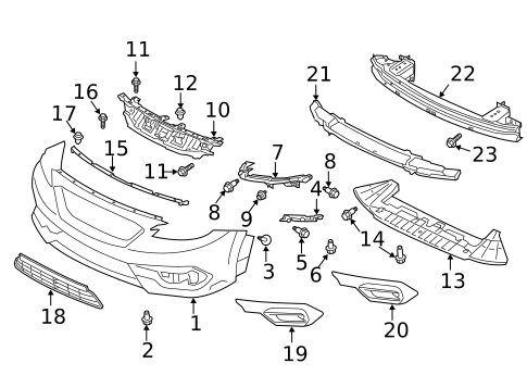 Bumper & Components - Front for 2021 Subaru Legacy #0